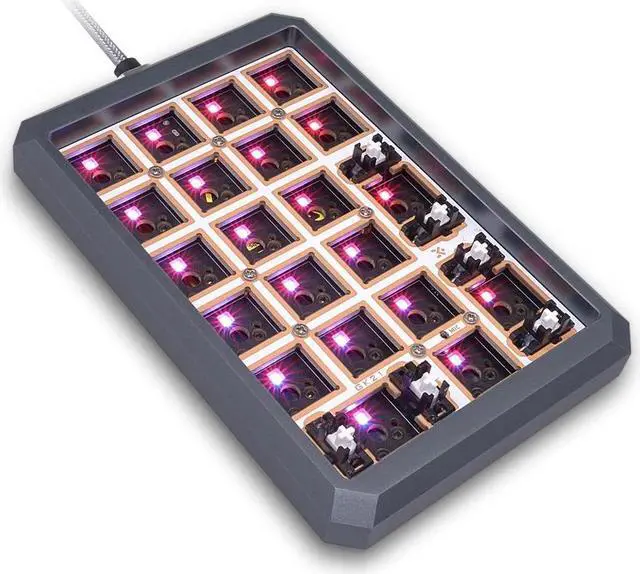 Alt view image 2 of 5 - gk21s gk21 Hot Wwappable Bluetooth Dual Mode PCB Custom Mechanical Keyboard Numpad Kit RGB SMD Switch LEDs Type C USB Port (GK21 Kit) Prismatic Aluminum Shell