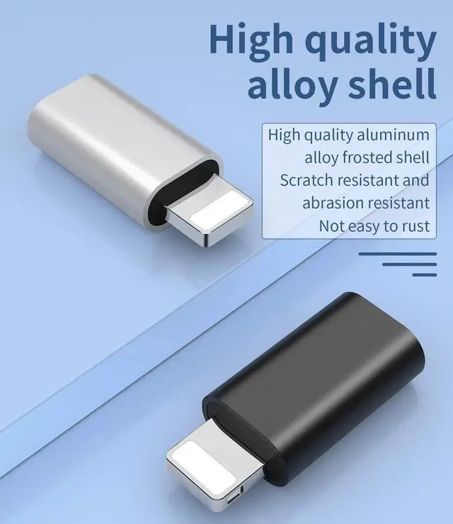 Alt view image 5 of 5 - USB C Female to Lightning Male Adapter for iPhone 12/11/8 X XR/XS/SE/7Plus/Pro Max Ipad Air Mini Type Compatible with Charging Support Data Transmission Connect Charger Connector Cable Converter 3Pack
