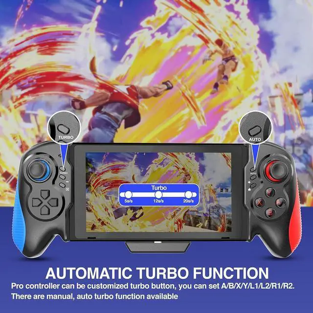 Alt view image 3 of 7 - CORN Switch Controller for Switch/OLED, One-Piece Joypad Controller Replacement for Switch Pro Controller, Switch Controllers Remote with Adjustable TURBO and Dual Motor Vibration