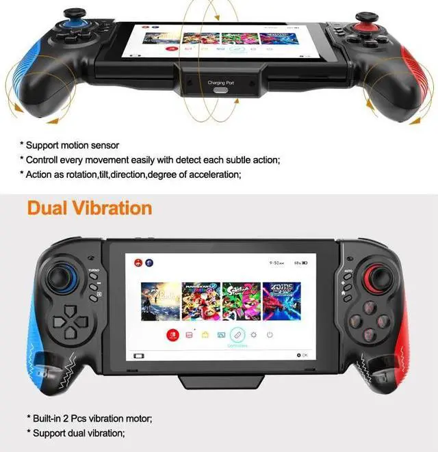 Alt view image 6 of 7 - CORN Switch Controller for Switch/OLED, One-Piece Joypad Controller Replacement for Switch Pro Controller, Switch Controllers Remote with Adjustable TURBO and Dual Motor Vibration