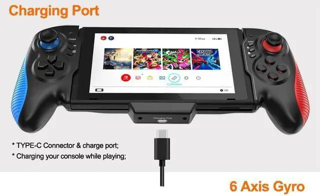 Alt view image 7 of 7 - CORN Switch Controller for Switch/OLED, One-Piece Joypad Controller Replacement for Switch Pro Controller, Switch Controllers Remote with Adjustable TURBO and Dual Motor Vibration