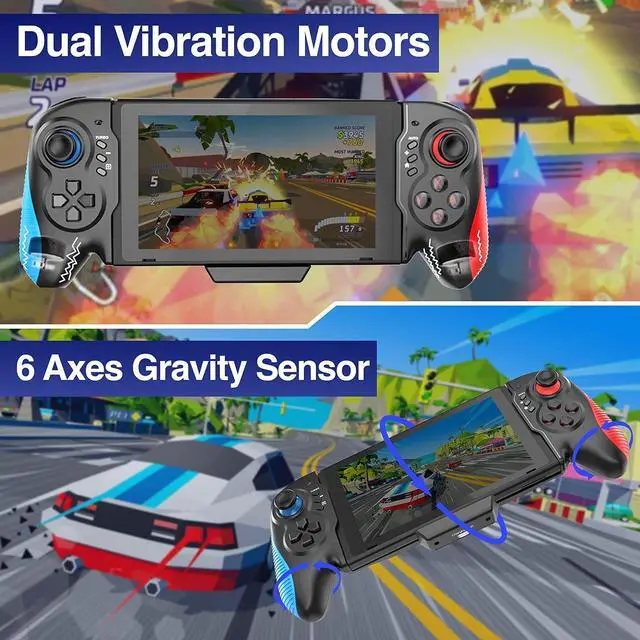 Alt view image 3 of 7 - CORN Switch Controller for Switch/OLED, One-Piece Joypad Controller Replacement for Switch Pro Controller, Switch Controllers Remote with Adjustable TURBO and Dual Motor Vibration Yellow