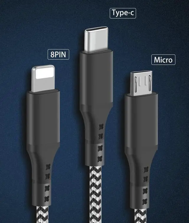 Alt view image 6 of 7 - 6 in 1 Multi Charging Cable 3Pack 4ft USB A/C to Phone USB C Micro USB Connector Cord Compatible with Cell Phones Tablets and More - (Red,Black,Blue)