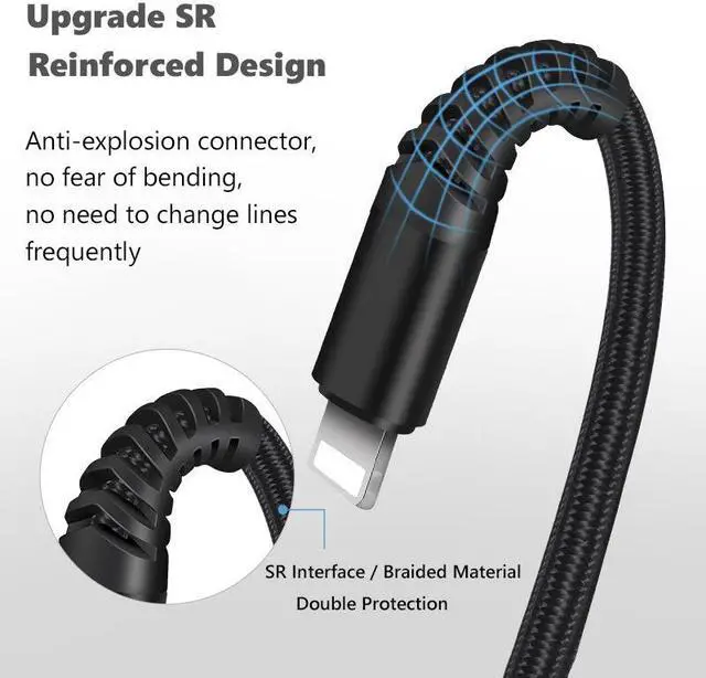 Alt view image 6 of 7 - USB C to Lightning Cable 6.6FT 2Pack, MFi Certified USBC iPhone Fast Charger Cord Heavy Duty Type C iPhone Cable Compatible with iPhone 14 13 12 11 Pro Max Mini 8 Plus SE iPad and More
