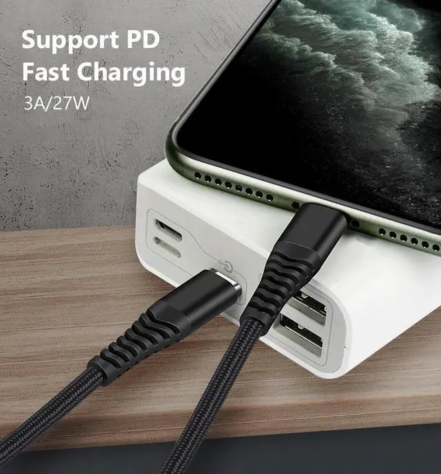 Alt view image 2 of 7 - USB C to Lightning Cable 6.6FT 2Pack, MFi Certified USBC iPhone Fast Charger Cord Heavy Duty Type C iPhone Cable Compatible with iPhone 14 13 12 11 Pro Max Mini 8 Plus SE iPad and More
