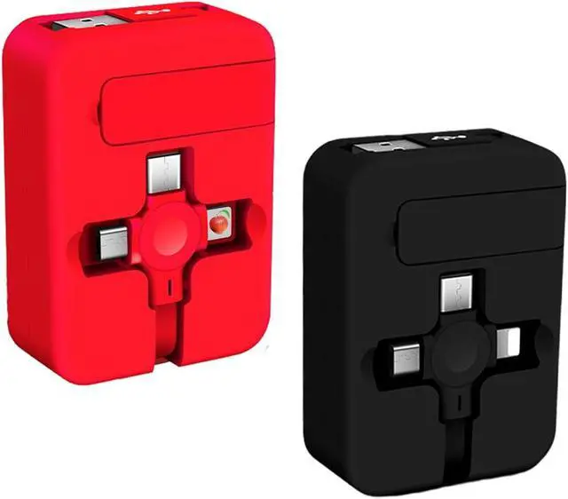 Main image of 2 Pack 3 in 1 Multi Retractable Charging Cable, Three in One Charging Cable Roll, Multi Retractable USB Cable Charger Cable with Micro USB IP Type C Connectors