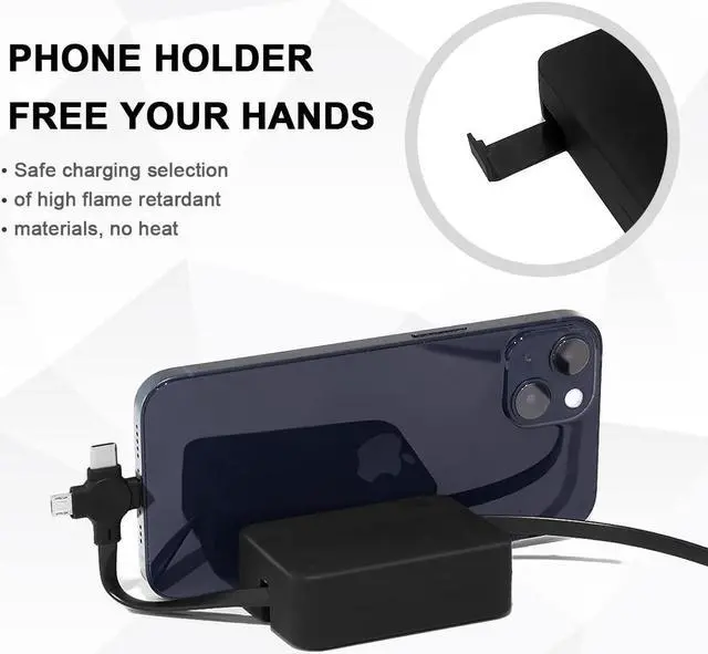 Alt view image 4 of 6 - 2 Pack 3 in 1 Multi Retractable Charging Cable, Three in One Charging Cable Roll, Multi Retractable USB Cable Charger Cable with Micro USB IP Type C Connectors