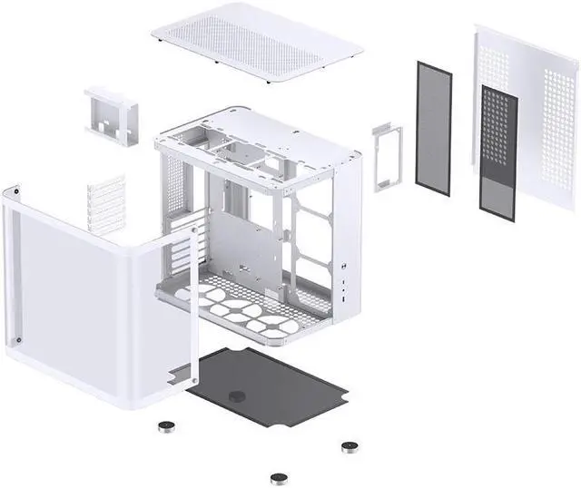 Alt view image 6 of 7 - ITX / M-ATX / ATX Dual-Chamber Gaming  Computer Case, Support 280/360 Liquid Cooling White