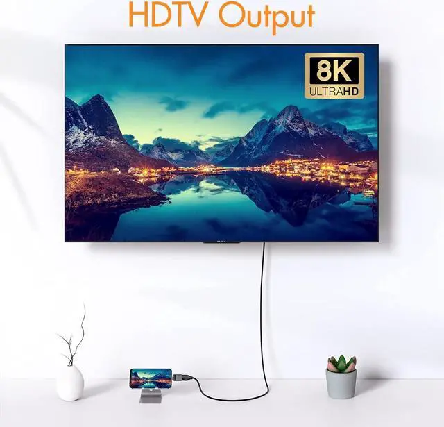 Alt view image 3 of 6 - USB C to DP 1.4 DisplayPort 8K@60Hz, USB Type C to DisplayPort Converter Compatible with MacBook, iPad Pro and Android Phone/Pad (DP1.4) 2 Pack