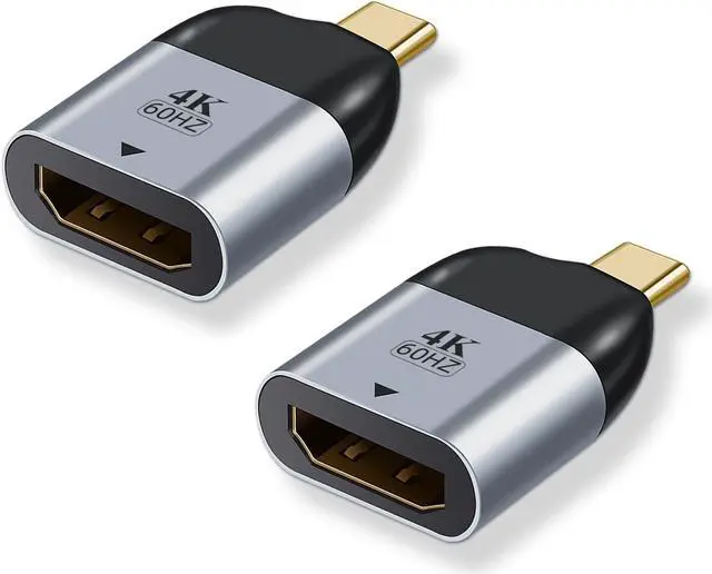 Main image of USB C to HDMI Adapter 4K@60Hz (2 Pack), USB Type-C to HDMI Female Converter for MacBook Pro/Air, Surface, iPad Pro, Galaxy and More