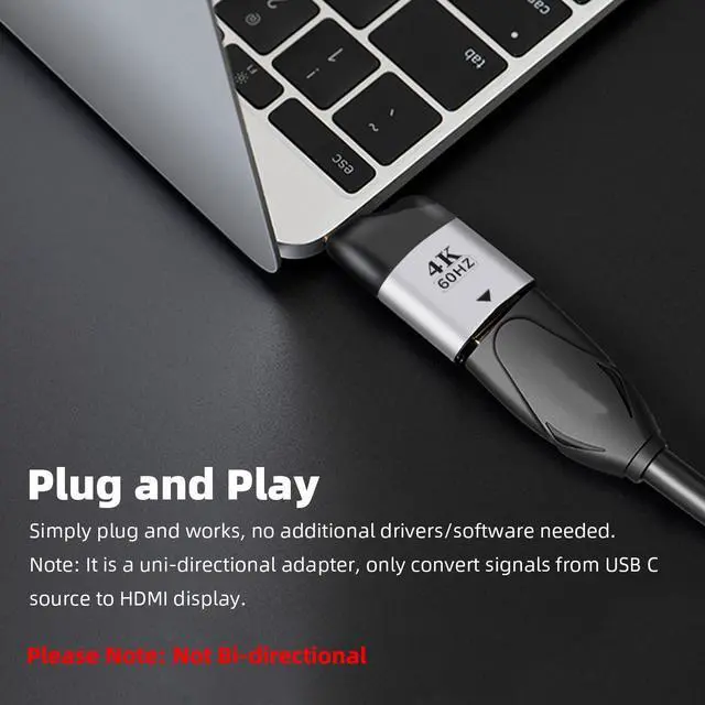 Alt view image 2 of 6 - USB C to HDMI Adapter 4K@60Hz (2 Pack), USB Type-C to HDMI Female Converter for MacBook Pro/Air, Surface, iPad Pro, Galaxy and More