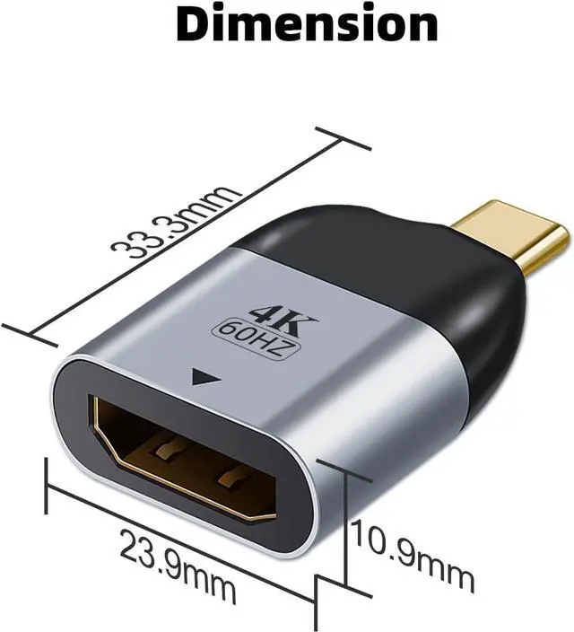 Alt view image 6 of 6 - USB C to HDMI Adapter 4K@60Hz (2 Pack), USB Type-C to HDMI Female Converter for MacBook Pro/Air, Surface, iPad Pro, Galaxy and More