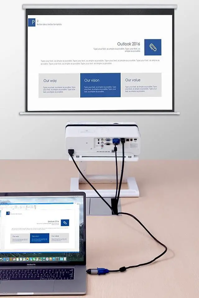Alt view image 5 of 6 - USB C to VGA Adapter (2 Pack), USB Type-C Male to VGA Female Converter for MacBook Pro/Air, Surface, iPad Pro, Galaxy and More