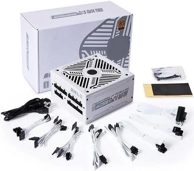 Alt view image 6 of 6 - Corn Gold Medal A+650W,650W Fully Modular Power Supply,80Plus Gold Medal Certification,Ultra -Quiet Fluid Dynamic Bearing Fan,Automatic Speed Control-White