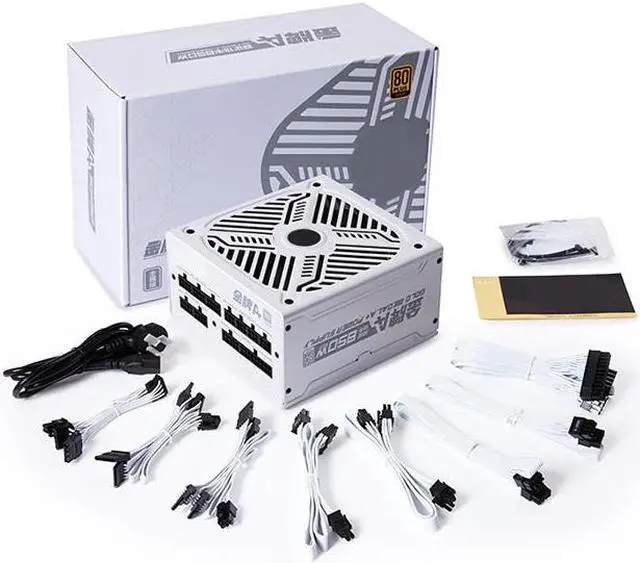 Alt view image 6 of 6 - Corn Gold Medal A+850W,850W Fully Modular Power Supply,80Plus Gold Medal Certification,Ultra -Quiet Fluid Dynamic Bearing Fan,Automatic Speed Control-White