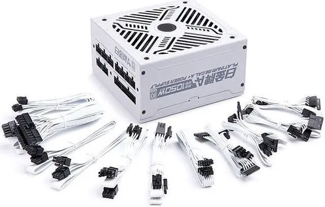 Alt view image 6 of 6 - Corn Platinum A+1050W,1050W Fully Modular Power Supply,80PLUS Platinum Certification ,Ultra -Quiet Fluid Dynamic Bearing Fan,ATX 3.0 ,PCI-E 5.0 native,Automatic Speed Control-White