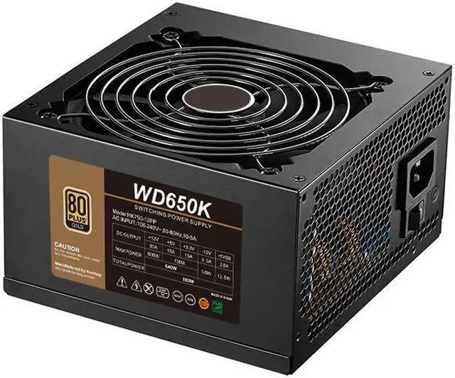 Alt view image 2 of 6 - Corn WD650K,650W Power Supply,80 Plus Gold Certified ,120mm Silent Hydraulic Fan , Automatic Speed Control-Black