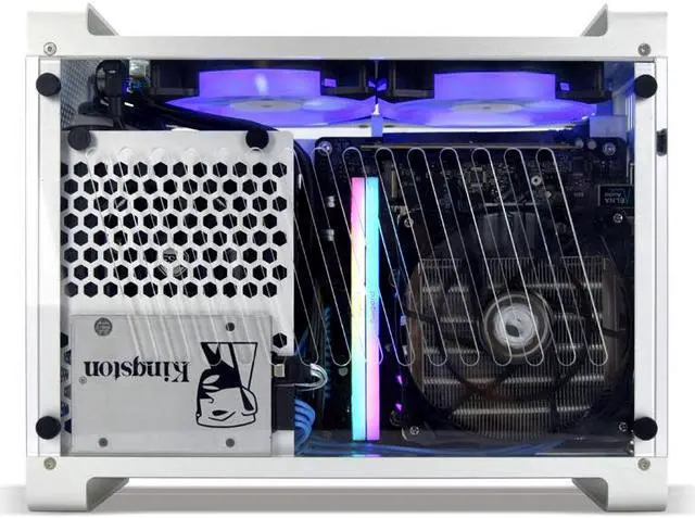 Alt view image 5 of 7 - METALFISH G5 Plus Aluminum A4 ITX Gaming Case,Small Form Factor Builds SFF Chassis,Support 300 mm GPU SFX PSU (White PCI-E3.0*16 Extension Cable Included)