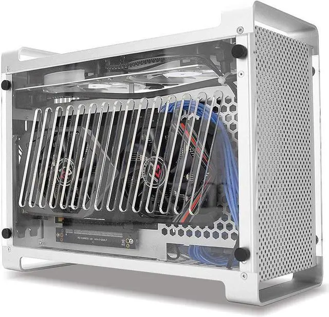 Alt view image 2 of 7 - METALFISH G5 Plus Aluminum A4 ITX Gaming Case,Small Form Factor Builds SFF Chassis,Support 300 mm GPU SFX PSU (White PCI-E3.0*16 Extension Cable Included)