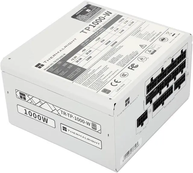 Alt view image 2 of 6 - TP-1000-W 1000W 80 Plus Platinum Fully-Modular ATX3.0 PCI-E 5.0 for Thermalright 1000W (White)