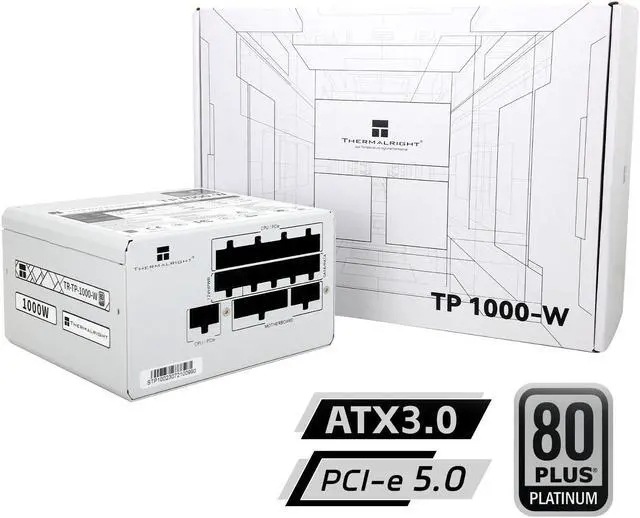 Main image of TP-1000-W 1000W 80 Plus Platinum Fully-Modular ATX3.0 PCI-E 5.0 for Thermalright 1000W (White)