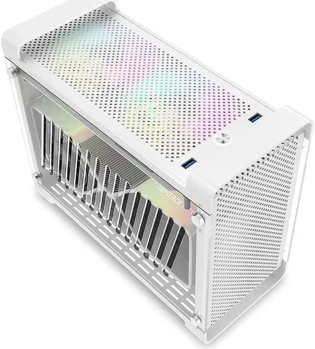 Alt view image 3 of 7 - METALFISH G5 Plus Aluminum A4 ITX Gaming Case,Small Form Factor Builds SFF Chassis,Support 300 mm GPU SFX PSU (White PCI-E3.0*16 Extension Cable Included)