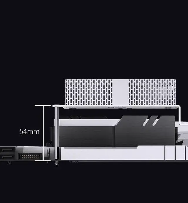 Alt view image 4 of 4 - NF-1 Memory Cooling, DDR5 Active Cooling,Compatible with ATX MB, Dual 50*50*20mm Addressable RGB Fan White ARGB