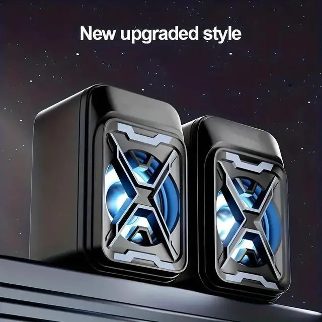 Alt view image 6 of 7 - Small LED Speakers, HIFI Sound Effect 360° Surround Sound, Desktop Laptop USB Wired Subwoofer Shocking Gift Speakers
