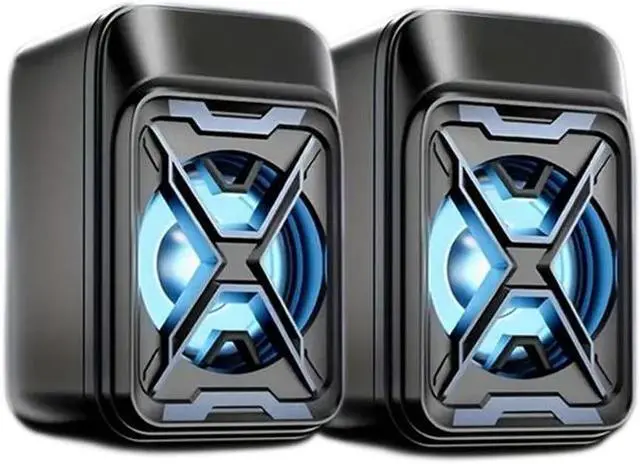 Main image of Small LED Speakers, HIFI Sound Effect 360° Surround Sound, Desktop Laptop USB Wired Subwoofer Shocking Gift Speakers