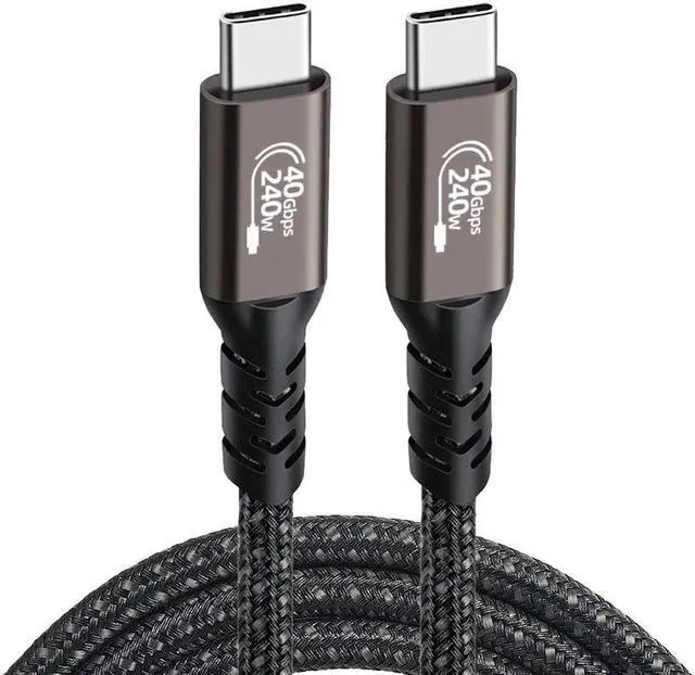 Main image of USB 4 Cable, Thunderbolt 4/3 Cable 40Gbps Data Transfer 240W Fast Charging USB4 Cable Compatible with Thunderbolt 4/3/ MacBook Pro/iPad Pro/Smart Phone and More 0.66 ft. Straight