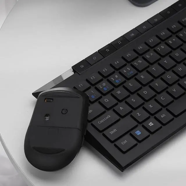 Alt view image 4 of 7 - CORN Wireless Keyboard and Mouse Combo, 5.0/3.0 Bluetooth, 2.4GHz Wireless Connection with USB Receiver for PC Desktop Computer Laptop Mac Tablet(Black)