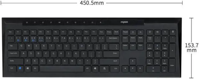 Alt view image 7 of 7 - CORN Wireless Keyboard and Mouse Combo, 5.0/3.0 Bluetooth, 2.4GHz Wireless Connection with USB Receiver for PC Desktop Computer Laptop Mac Tablet(Black)