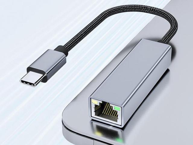 USB-C to Ethernet Adapter, USB Type-C (Thunderbolt 3/4) to RJ45