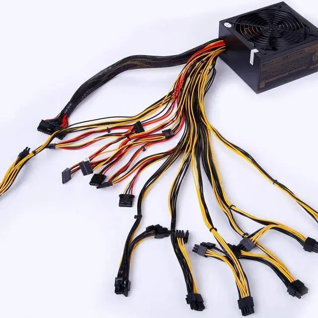 Alt view image 9 of 11 - 1600W Full Modular Mining Power Supply, 110V-240V ATX PSU for Bitcoin Miner ETH Rig Supports 6 GPU, 90+ Gold Certified with US Plug Adapter Cable