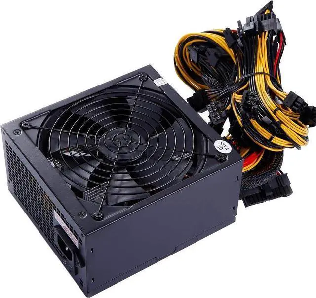 Alt view image 8 of 11 - 1600W Full Modular Mining Power Supply, 110V-240V ATX PSU for Bitcoin Miner ETH Rig Supports 6 GPU, 90+ Gold Certified with US Plug Adapter Cable