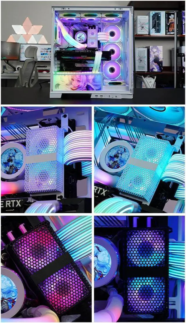 Alt view image 4 of 4 - DiaoCan Memory Cooling, DDR5 Active Cooling,Compatible With ATX MB,Dual 5020 Fans, Addressable RGB Fan, Black