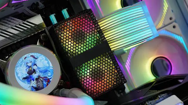 Alt view image 3 of 4 - DiaoCan Memory Cooling, DDR5 Active Cooling,Compatible With ATX MB,Dual 5020 Fans, Addressable RGB Fan, Black