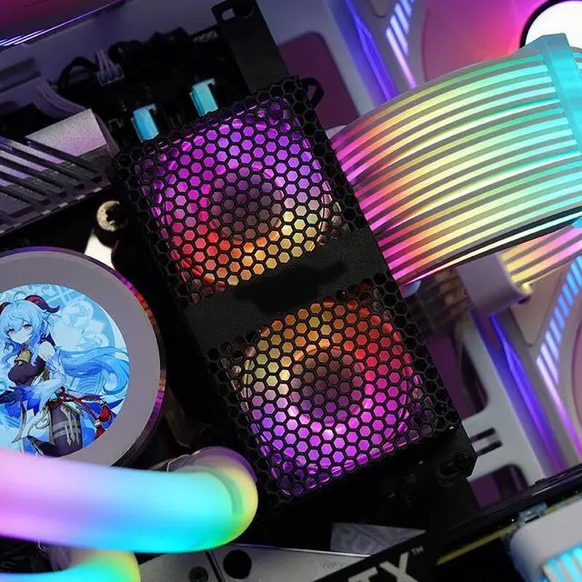 Alt view image 2 of 4 - DiaoCan Memory Cooling, DDR5 Active Cooling,Compatible With ATX MB,Dual 5020 Fans, Addressable RGB Fan, Black