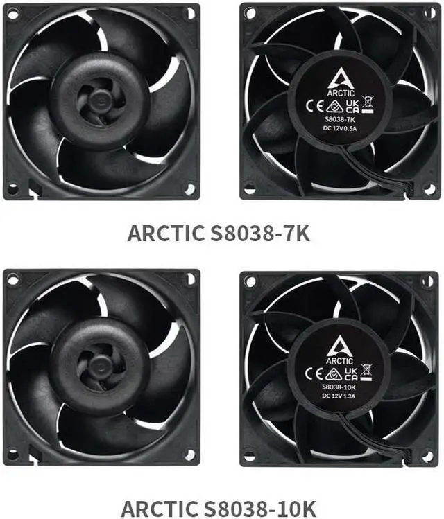 Alt view image 4 of 7 - S8038-7K 4Pin PWM 80x80x38mm DC12V 7000rpm(MAX) 80mm Fan, Case Fan for ARCTIC S8038