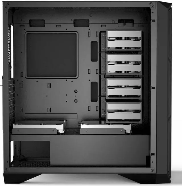 Alt view image 7 of 7 - CORN KM7B Micro ATX/ATX/E-ATX Full Tower Computer Case, 13*HDD Drive Bays NAS Server Computer Case, Support 360/280 Liquid Cooling, Magnetic Front Panel