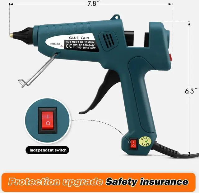 Alt view image 4 of 7 - Hot Glue Gun, Hot Glue Gun Kit Includes 100 Watt Hot Glue Gun Full Size Supplied with 30 Hot Glue Sticks