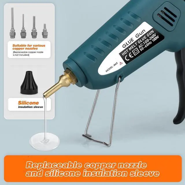 Alt view image 6 of 7 - Hot Glue Gun, Hot Glue Gun Kit Includes 100 Watt Hot Glue Gun Full Size Supplied with 30 Hot Glue Sticks