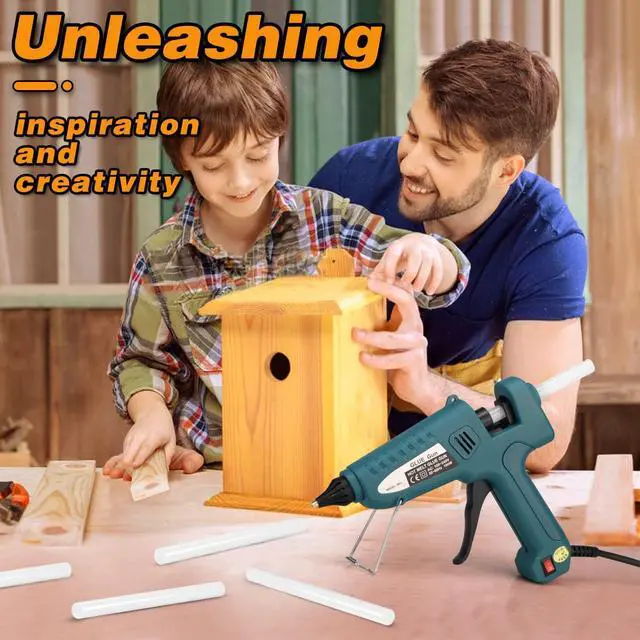 Alt view image 2 of 7 - Hot Glue Gun, Hot Glue Gun Kit Includes 100 Watt Hot Glue Gun Full Size Supplied with 30 Hot Glue Sticks