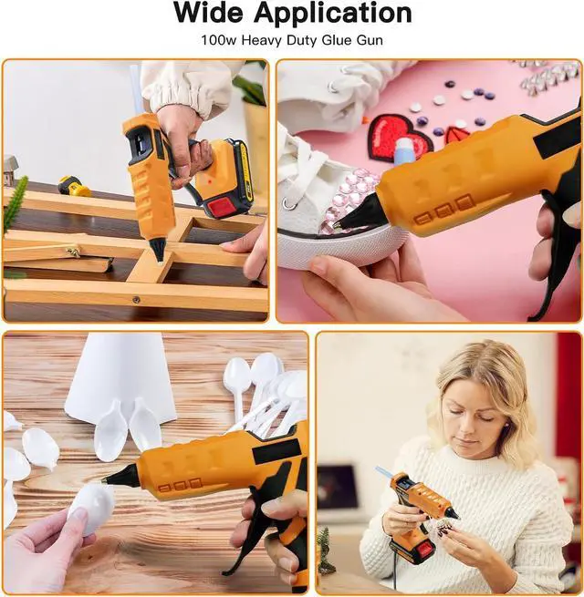 Alt view image 7 of 7 - Cordless Hot Glue Gun 100W for dewalt 20V Battery Handheld Wireless Power Glue Gun Full Size with 12pcs Glue Sticks(0.43") for Art DIY Craft Home Repair School(Battery Not Included)