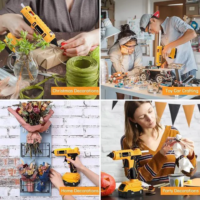 Alt view image 7 of 7 - Cordless Hot Glue Gun for Dewalt 18V/20V Battery, Handheld Wireless Power Heavy Duty Hot Glue Gun Full Size Kit with 20pcs 0.43'' Hot Glue Sticks for Home Repair, Arts & Crafts(Battery NOT Include)