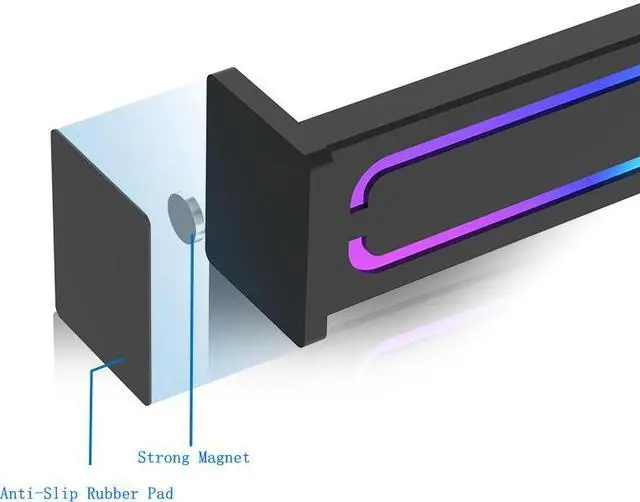 Alt view image 4 of 7 - HERACLES ARGB Graphics Card Stand - Addressable RGB, Syncs With Other +5V ADD-RGB Devices with Motherboard Control, Metal Stand, Height Adjustable, Magnetic Base-Black