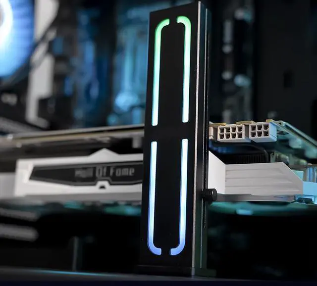 Alt view image 6 of 7 - HERACLES ARGB Graphics Card Stand - Addressable RGB, Syncs With Other +5V ADD-RGB Devices with Motherboard Control, Metal Stand, Height Adjustable, Magnetic Base-Black