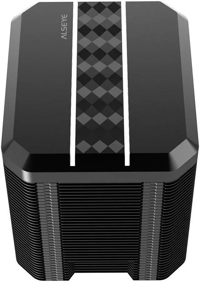Alt view image 3 of 7 - ALSEYE M90 CPU Cooler, Hidden Fan Designed Dual Tower Air-Cooled CPU Cooler with ARGB Light Effect Cover Compatible with Both Intel and AMD Platform, LGA1700 Supported (M90 Black)