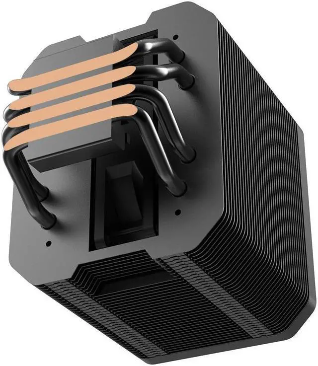 Alt view image 6 of 7 - ALSEYE M90 CPU Cooler, Hidden Fan Designed Dual Tower Air-Cooled CPU Cooler with ARGB Light Effect Cover Compatible with Both Intel and AMD Platform, LGA1700 Supported (M90 Black)