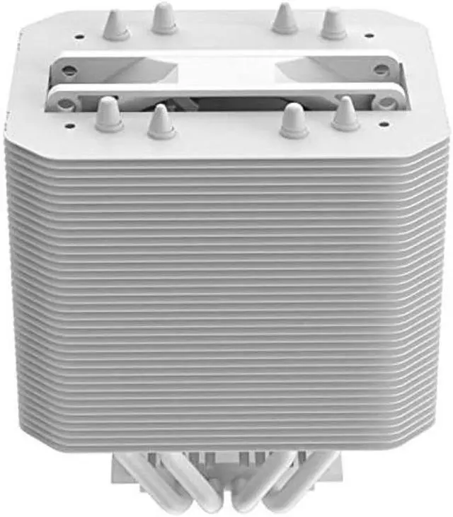 Alt view image 4 of 7 - ALSEYE M90 CPU Cooler, Hidden Fan Designed Dual Tower Air-Cooled CPU Cooler with ARGB Light Effect Cover Compatible with Both Intel and AMD Platform, LGA1700 Supported (M90 White)